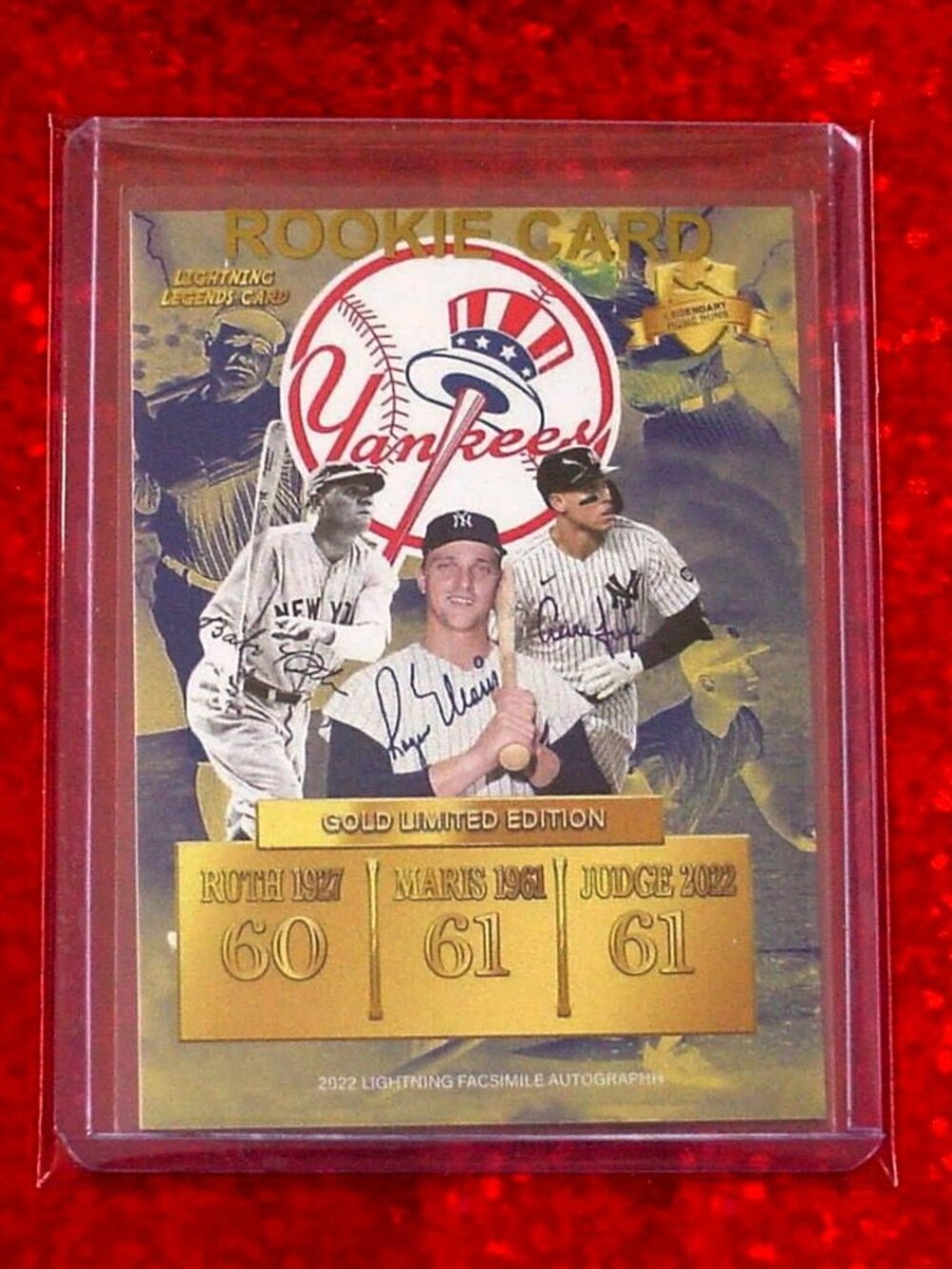 Yankees Legends Gold Limited Edition Facsimile Auto Card Ruth Maris Judge